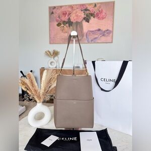 Authentic Celine Sangle Tote (Taupe) - Discontinued
